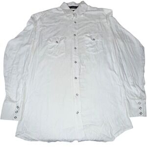 Wrangler George Strait Troubadour LT‎ White Pearl Snap Western Shirt MGS50WH